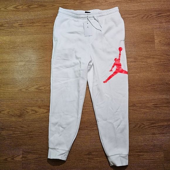 Nike Air Jordan Jumpman Classics Fleece Joggers Pants Men's M White DA6803-100 - Picture 7 of 10